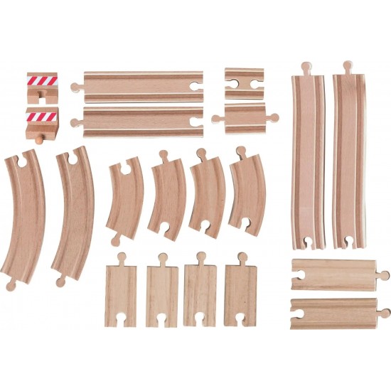 Set accesorii  20 piese woody sine din lemn pentru trenulete 02190872