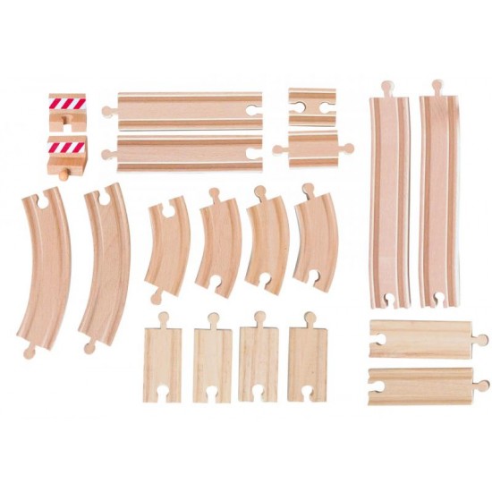 Set accesorii  20 piese woody sine din lemn pentru trenulete 02190872