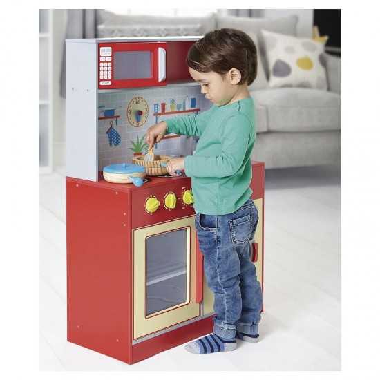Bucatarie din lemn Red Kitchen Lets Cook OnlyToys
