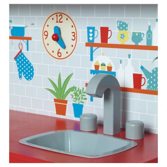 Bucatarie din lemn Red Kitchen Lets Cook OnlyToys