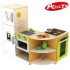 Bucatarie modulara din lemn de joaca copii cu 4 piese interschimbabile-Deluxe Grande Cuisine Modular Wooden Play Kitchen Acooltoy 