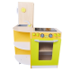 Bucatarie modulara din lemn de joaca copii cu 4 piese interschimbabile-Deluxe Grande Cuisine Modular Wooden Play Kitchen Acooltoy 