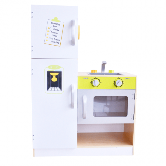 Bucatarie modulara din lemn de joaca copii cu 4 piese interschimbabile-Deluxe Grande Cuisine Modular Wooden Play Kitchen Acooltoy 