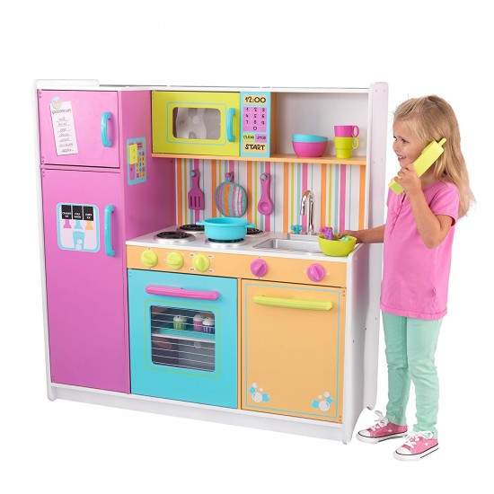 Bucatarie pastel de joaca Deluxe Big and Bright Play Kitchen KidKraft 53100