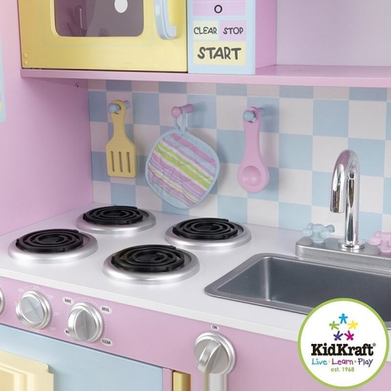 Bucatarie de joaca Deluxe Large Culinary Play Kitchen Pastel Kidkraft