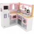 Bucatarie de joaca alb cu roz Grand Gourmet Corner Kitchen Kidkraft