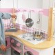 Bucatarie de joaca alb cu roz Grand Gourmet Corner Kitchen Kidkraft