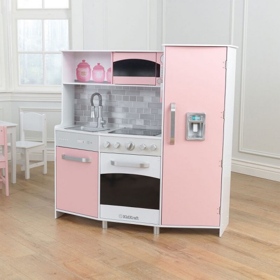 Bucatarie moderna  roz mare de joaca - Large Play Kitchen Kidkraft Pink