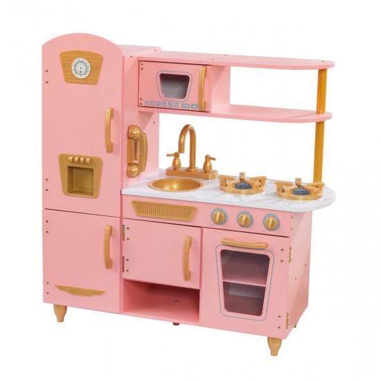 Bucatarie Clasica Limited Edition roz de joaca pentru copii - Bucatarioara Vintage Pink & Gold Kitchen Kidkraft Bucatarie Clasica Limited Edition roz de joaca pentru copii - Bucatarioara Vintage Pink & Gold Kitchen Kidkraft