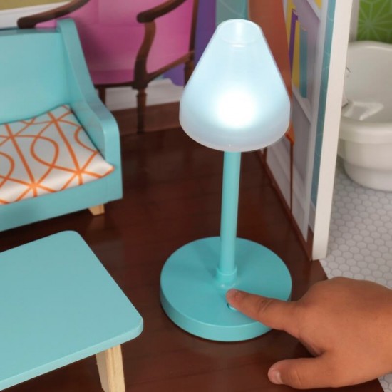 Casuta mare din lemn Avery DollHouse KidKraft de joaca cu papusi - cu sunete si lumini