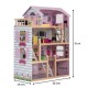 Casa de papusi din lemn MDF - Wooden Dollhouse cu patru etaje si mobilier inclus