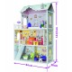 Casa de papusi din lemn MDF - Eichhorn Dollhouse 123 cm cu trei etaje mobilata complet