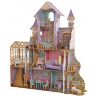 Casuta Castel pentru papusi din lemn MDF Enchanted Greenhouse Castle EZ Kraft Assembly cu Sunete si Lumini KidKraft