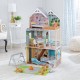 Casuta de papusi  Halie Dollhouse Kidkraft din lemn cu sunete, lumini si frigider care se deschide