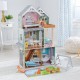 Casuta de papusi  Halie Dollhouse Kidkraft din lemn cu sunete, lumini si frigider care se deschide