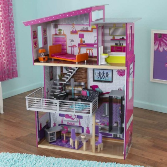 Casuta pentru papusi Luxury DollHouse, KidKraft cu sunete si lumini