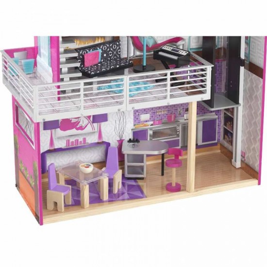 Casuta pentru papusi Luxury DollHouse, KidKraft cu sunete si lumini