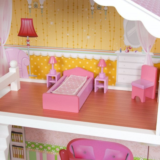 Casa de papusi din lemn Madeira DollHouse cu doua scari interioare