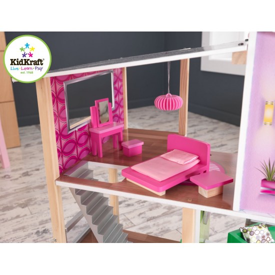 Casuta de papusi Modern Living Dollhouse Kidkraft – 360 grade de joaca pe ambele parti