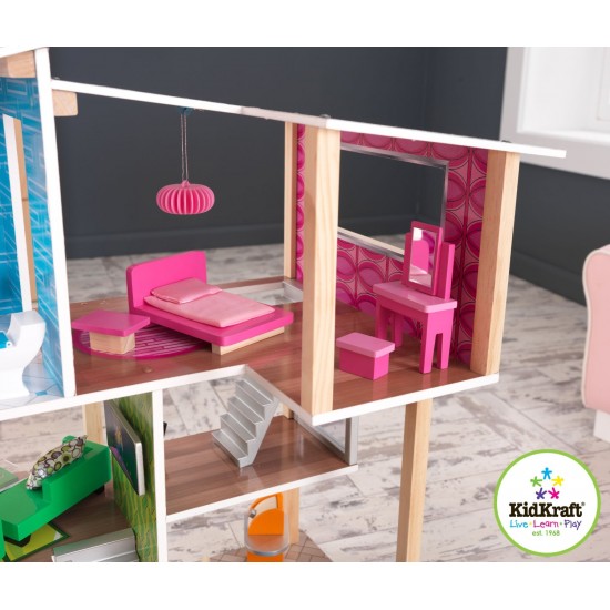 Casuta de papusi Modern Living Dollhouse Kidkraft – 360 grade de joaca pe ambele parti