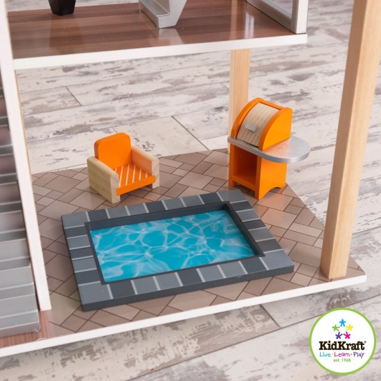 Casuta de papusi Modern Living Dollhouse Kidkraft – 360 grade de joaca pe ambele parti
