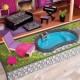 Casuta de papusi din lemn Uptown DollHouse KidKraft cu piscina cu apa