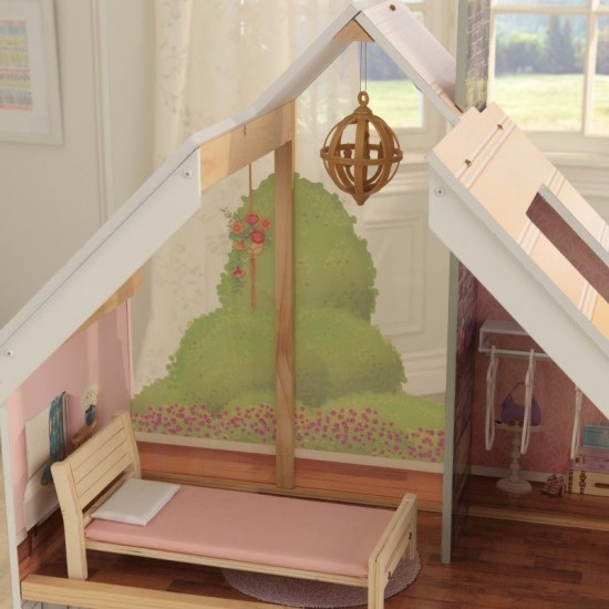 Casuta de papusi din lemn ZOEY - Juliette - Dollhouse Kidkraft EZ Kraft Assembly cu sunete si lumini