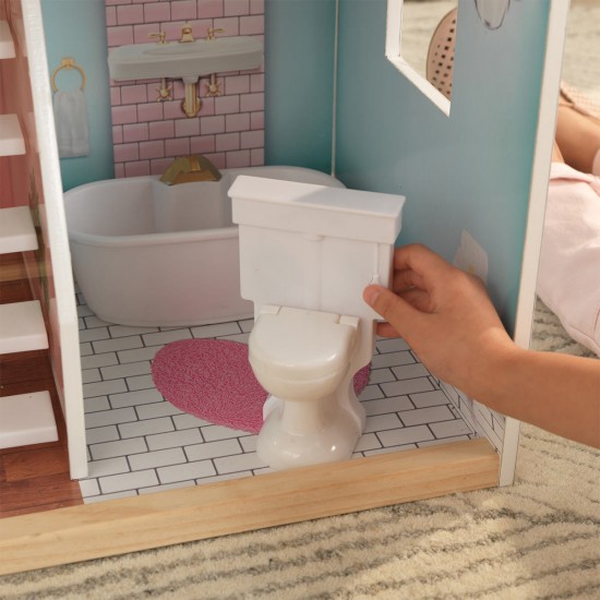 Casuta de papusi din lemn ZOEY - Juliette - Dollhouse Kidkraft EZ Kraft Assembly cu sunete si lumini