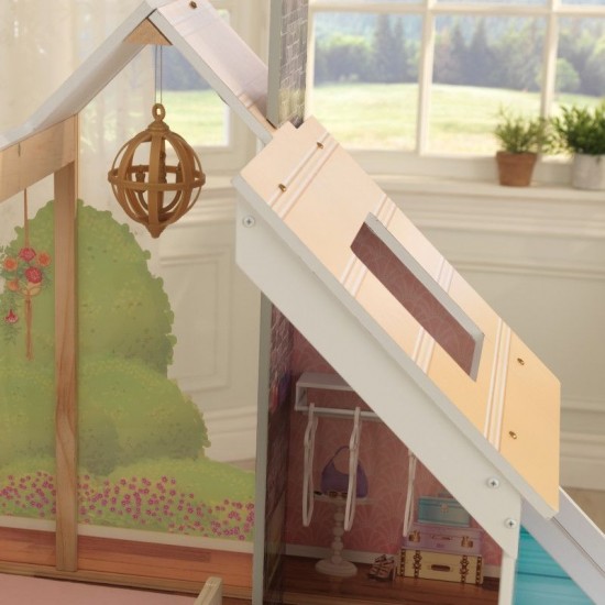 Casuta de papusi din lemn ZOEY - Juliette - Dollhouse Kidkraft EZ Kraft Assembly cu sunete si lumini