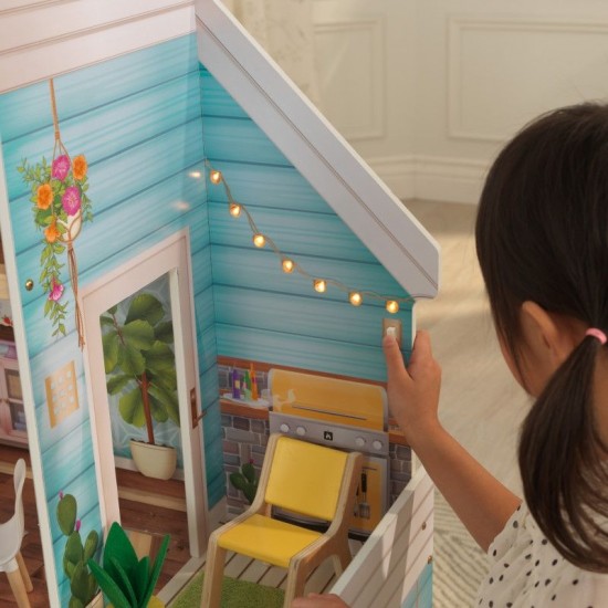 Casuta de papusi din lemn ZOEY - Juliette - Dollhouse Kidkraft EZ Kraft Assembly cu sunete si lumini