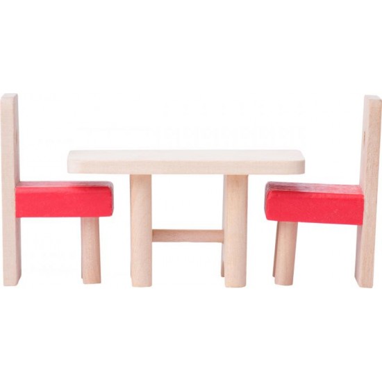 Casuta din lemn natur P+2 cu anexa, balcoane si terasa cu mobilier si accesorii incluse 