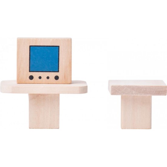 Casuta din lemn natur P+2 cu anexa, balcoane si terasa cu mobilier si accesorii incluse 