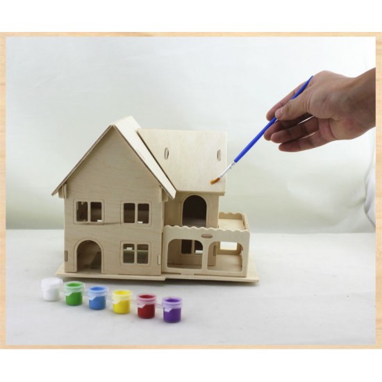 Sweet House - casuta din lemn de pictat puzzle 3D