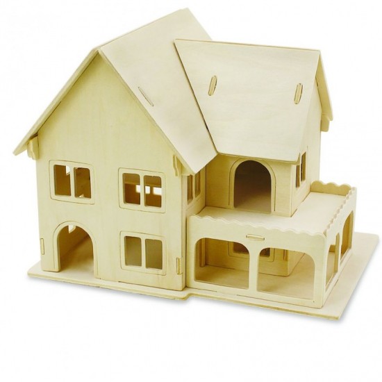 Sweet House - casuta din lemn de pictat puzzle 3D