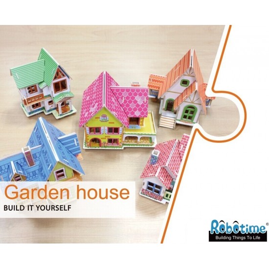 Sweet House - casuta din lemn de pictat puzzle 3D