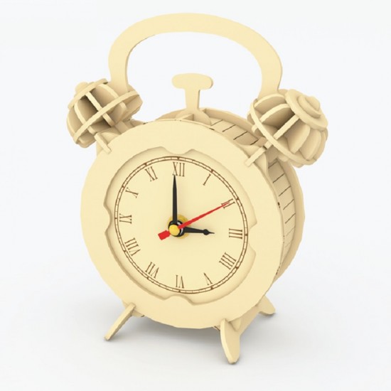 Ceas de masa cu Baterie de construit din lemn cu mecanism funcional Robotime