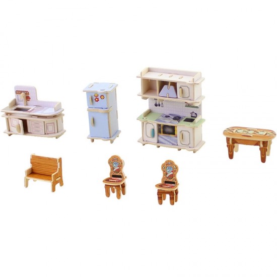 Dream Villa - Casuta din lemn cu mobilier de bucatarie