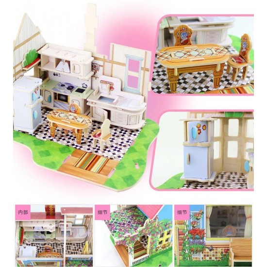 Dream Villa - Casuta din lemn cu mobilier de bucatarie