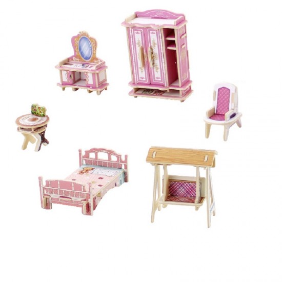 Dream Villa - Casuta din lemn cu mobilier de dormitor