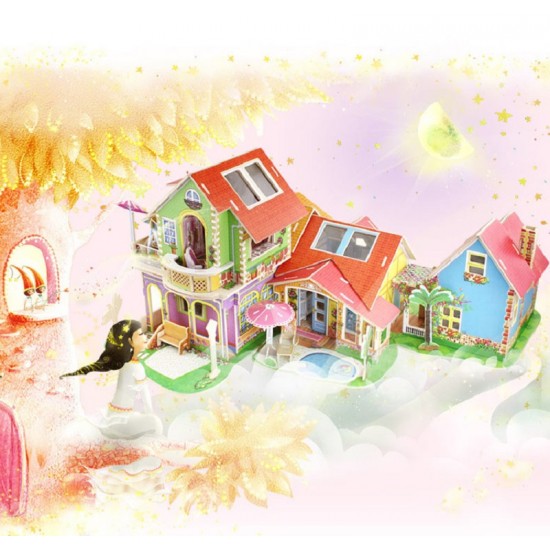 Dream Villa - Casute din lemn cu mobilier 5 in 1