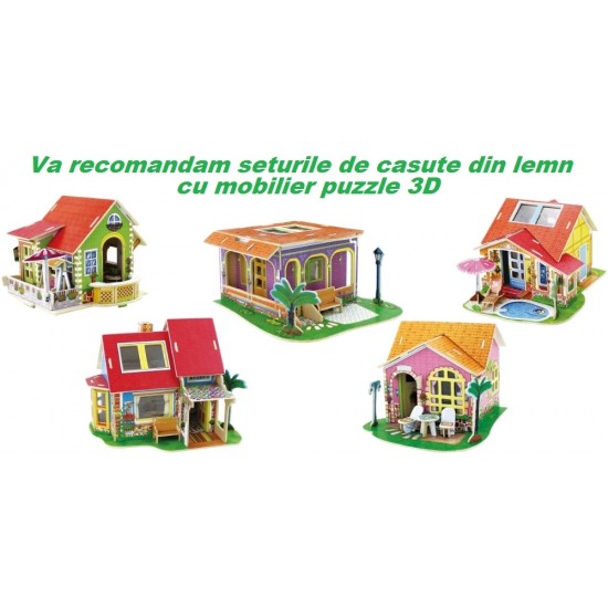 Dream Villa - Casute din lemn cu mobilier 5 in 1