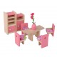 Set mobilier Bucatarie- Dining Romm de jucarie din lemn 8 piese