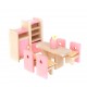 Set mobilier Bucatarie- Dining Romm de jucarie din lemn 8 piese