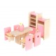Set mobilier Bucatarie- Dining Romm de jucarie din lemn 8 piese