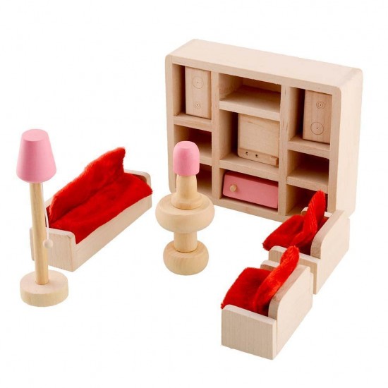 Set mobilier Sufragerie pentru casute de papusi Living Room 14 piese