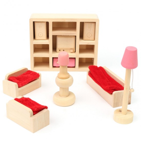 Set mobilier Sufragerie pentru casute de papusi Living Room 14 piese