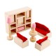 Set mobilier Sufragerie pentru casute de papusi Living Room 14 piese