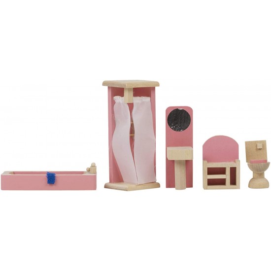 Set mobilier complet pentru casute de papusi - 6 in 1