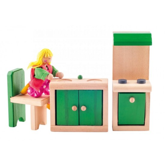 Set mobilier Bucatarie- Sala de Mese de jucarie din lemn WoddyLand