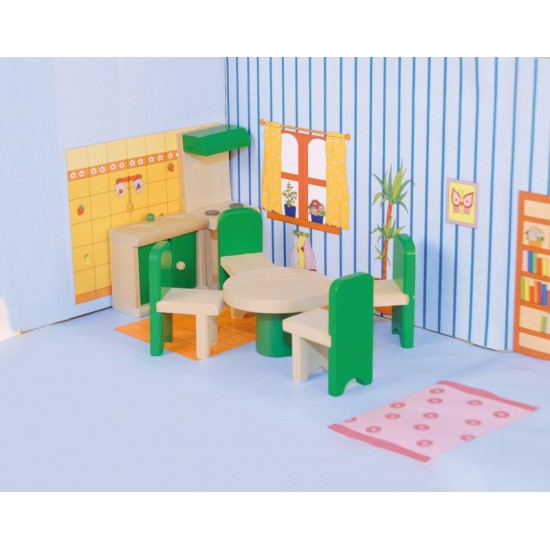 Set mobilier Bucatarie- Sala de Mese de jucarie din lemn WoddyLand